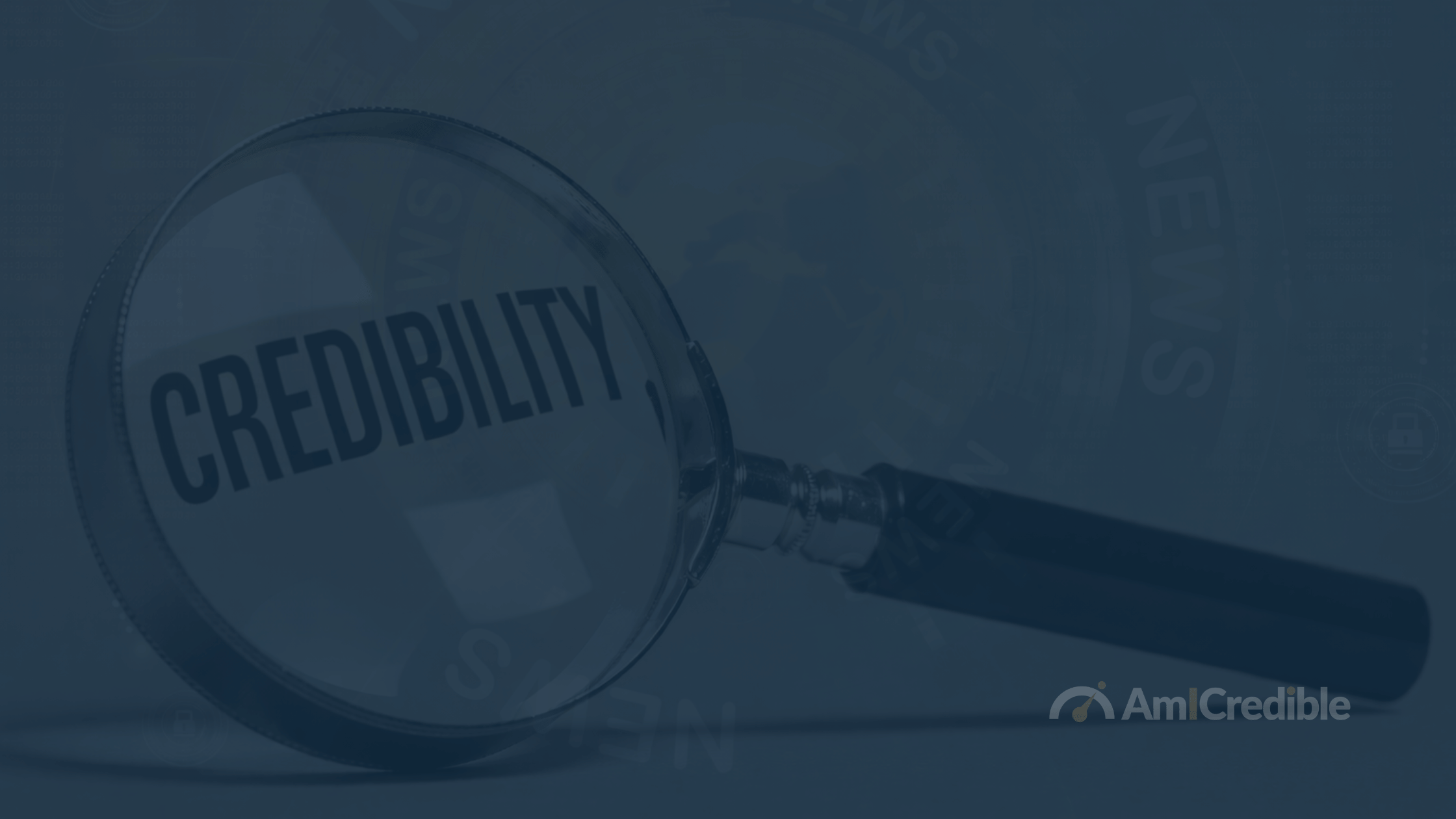 magnifying glass looking at the word credibility